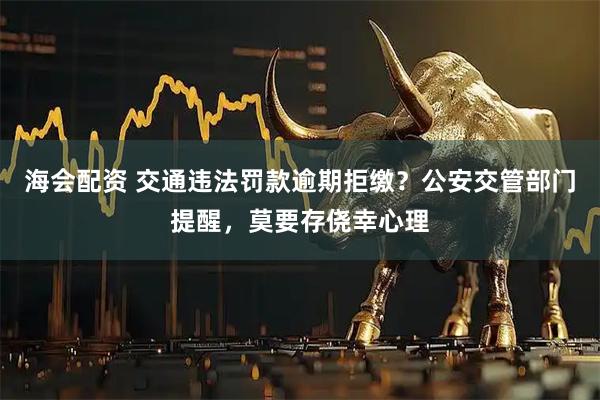 海会配资 交通违法罚款逾期拒缴？公安交管部门提醒，莫要存侥幸心理